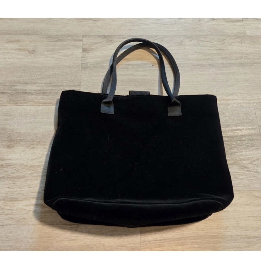 Bath & Body Works Suede Bag Zipper Pouch & Magnetic Clasp Black